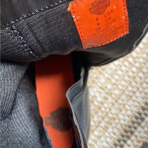 Harley-Davidson Studded Womens Biker Motorcycle‎ Riding Boots Black Leather 39 8 - Picture 8 of 11